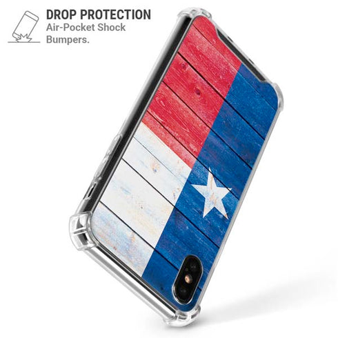 Texas Flag Light Wood iPhone XS Max Clear Case